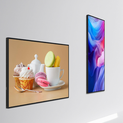 Ultra Thin 43Inch Wall Mounted Digital Signage Advertising Player Factory's Intelligent Motherboard Indoor Elevator 1 Year CMS