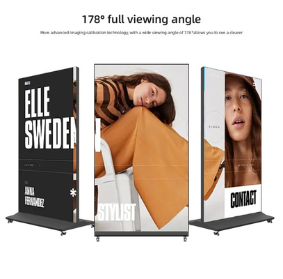 85Inch Full Screen Vertical Mobile Splicing Advertising Machine Indoor Floor Standing Kiosk Text Animation Display Big Size