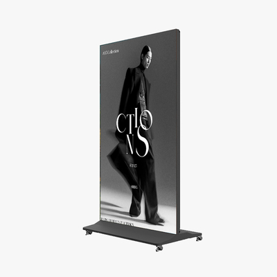 85Inch Full Screen Vertical Mobile Splicing Advertising Machine Indoor Floor Standing Kiosk Text Animation Display Big Size